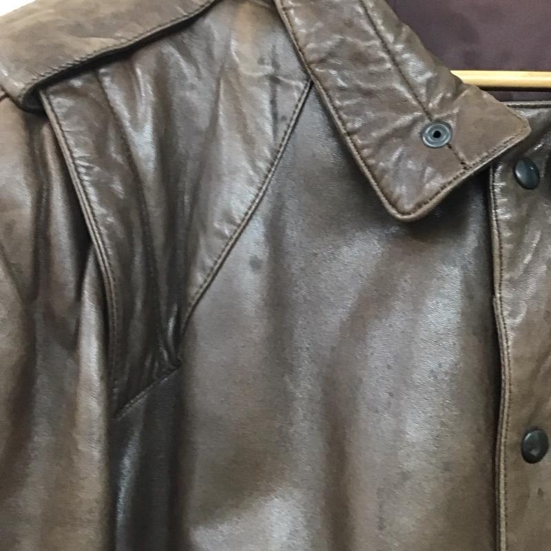 ジョルジオアルマーニ GIORGIO ARMANI ジャケット、上着 ジャケット、ブレザー レザージャケット アウター 古着 ヴィンテージ 80s 無地 茶 / ブラウン /  メンズ USED 古着 中古 10144516
