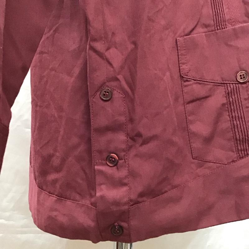 古着 USED シャツ、ブラウス 長袖 S 刺繍 えんじ / ワインレッド /  メンズ USED 古着 中古 10117021