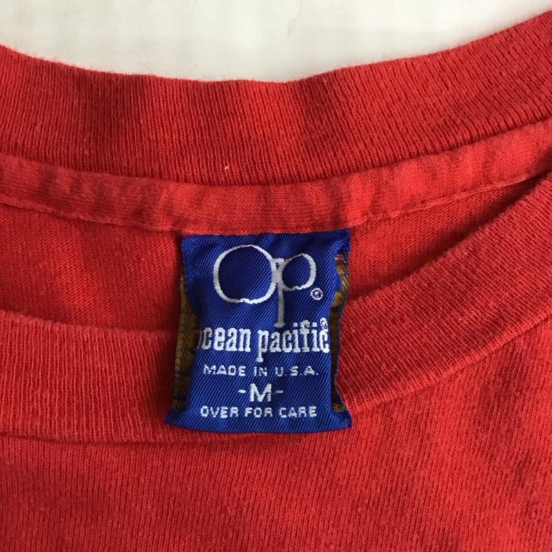 オーシャンパシフィック ocean pacific Tシャツ 半袖 クルーネック バックプリント OP M ロゴ、文字 赤 / レッド /  メンズ USED 古着 中古 10121342