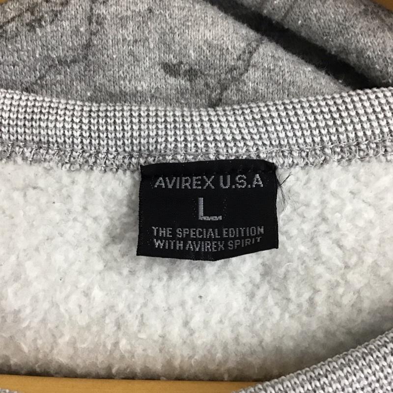 アヴィレックス AVIREX U.S.A. カットソー 半袖 半袖カットソー プリントTシャツ クルーネックカットソー L プリント 灰 / グレー /  メンズ USED 古着 中古 10131427