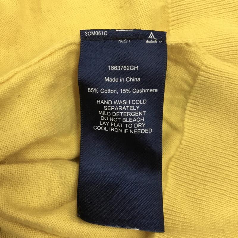 ポロバイラルフローレン Polo by RALPH LAUREN ニット、セーター 長袖 カシミヤ混 コットン クルーネック XS ワンポイント 黄 / イエロー /  メンズ USED 古着 中古 10117808