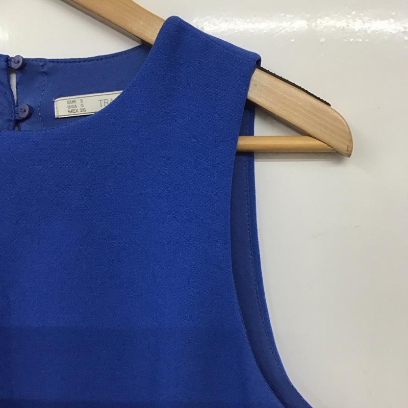 ザラ ZARA ワンピース ミニスカート ノースリーブワンピース ミニワンピース タイトワンピース S 無地 青 / ブルー /  レディース USED 古着 中古 10128895