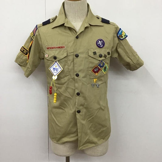 古着 USED シャツ、ブラウス 半袖 半袖シャツ カラーシャツ 半袖カットソー ボーイスカウトシャツ L ロゴ、文字 ベージュ / ベージュ /  メンズ USED 古着 中古 10109845