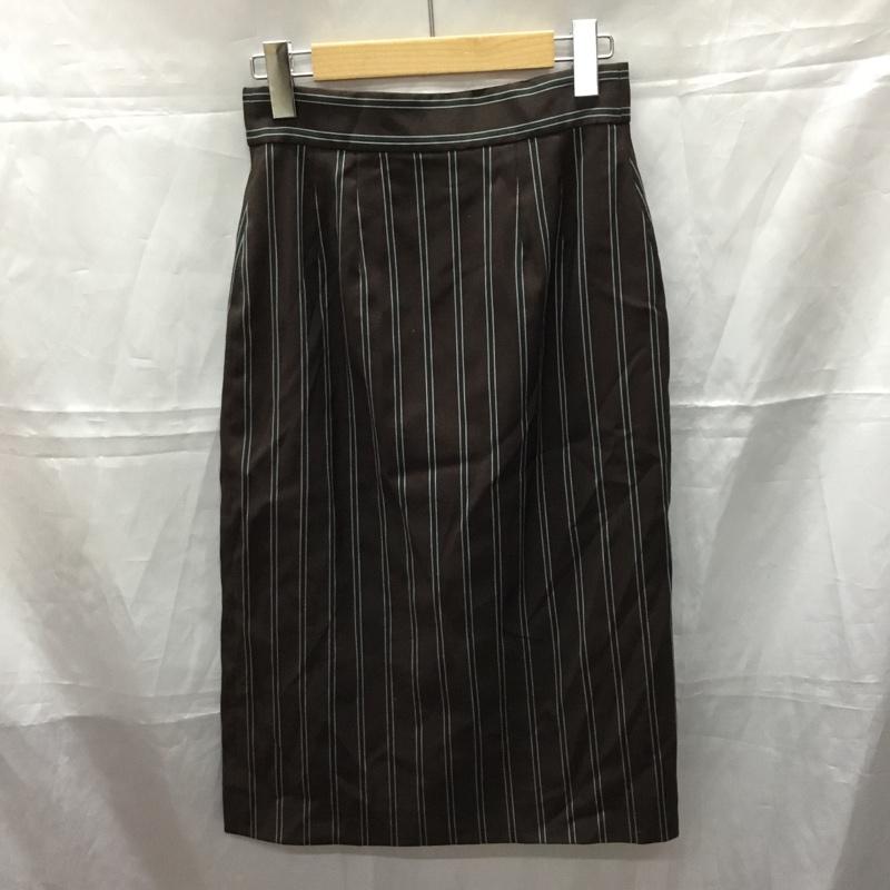 ナチュラルビューティーベーシック NATURAL BEAUTY BASIC スカート ロングスカート S ストライプ 茶 / ブラウン /  レディース USED 古着 中古 10110759