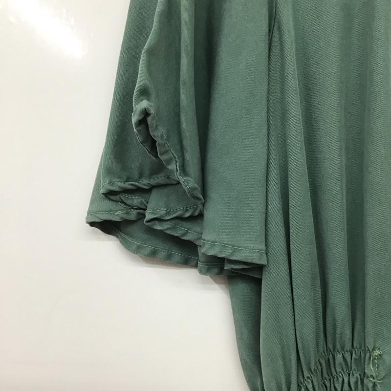 ザラ ZARA ワンピース ひざ丈スカート 半袖ワンピース フロントボタン M 無地 カーキ / カーキ /  レディース USED 古着 中古 10145175