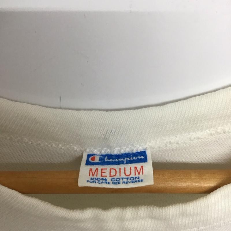チャンピオン Champion Tシャツ 半袖 半袖カットソー プリントTシャツ クルーネックカットソー M プリント 白 / ホワイト /  メンズ USED 古着 中古 10132584