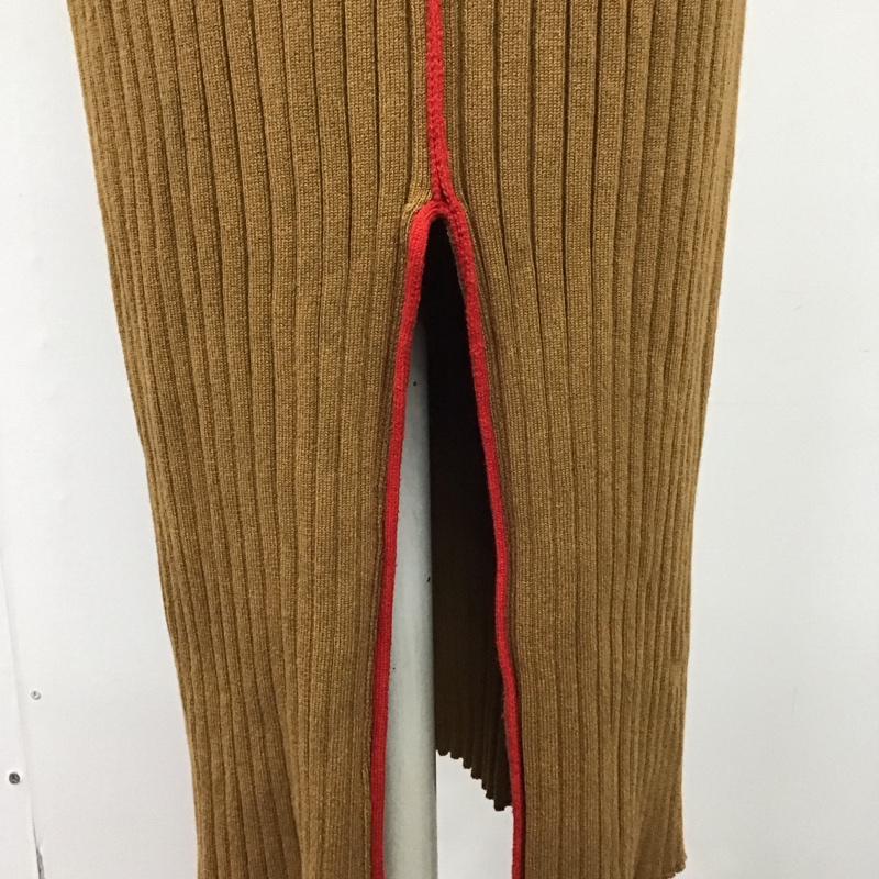 ザラ ZARA スカート ロングスカート 3519 002 704 スリット リブ L 無地 茶 / ブラウン /  レディース USED 古着 中古 10120405