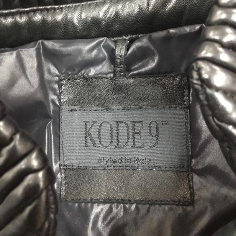 古着 USED ジャケット、上着 ジャケット、ブレザー カジュアルジャケット ノーカラージャケット フェイクレザー kode9 イタリア製 44 無地 黒 / ブラック /  メンズ USED 古着 中古 10116863