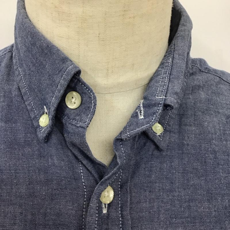 アベイシングエイプ A BATHING APE Tシャツ 半袖 半袖シャツ カラーシャツ 半袖カットソー デニムシャツ L ロゴ、文字 インディゴ / インディゴ /  メンズ USED 古着 中古 10117278