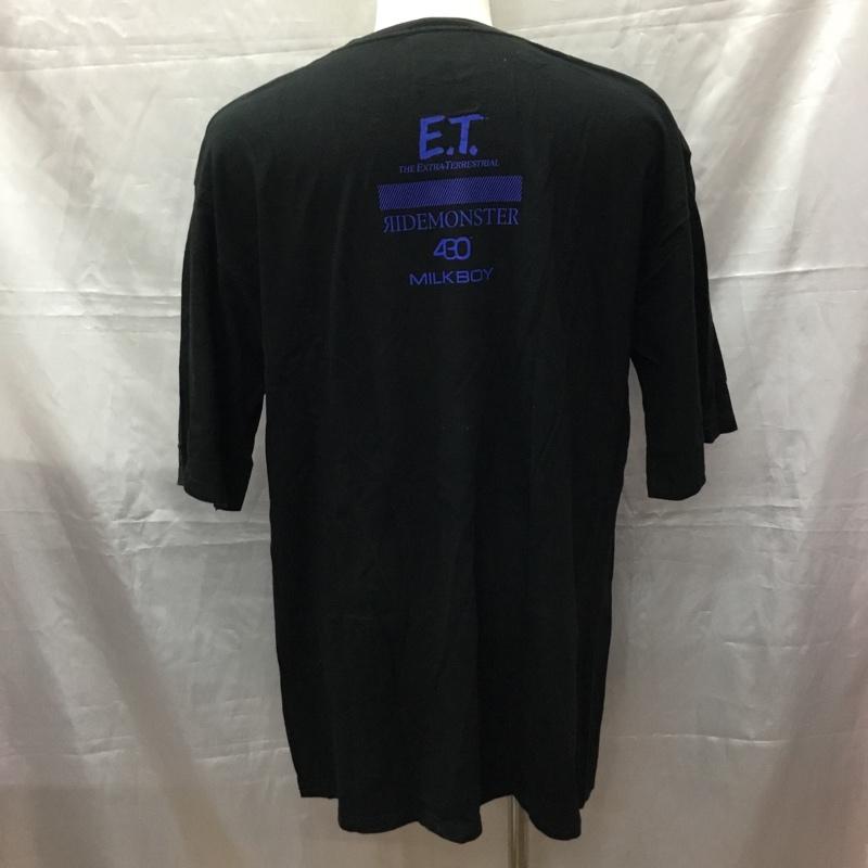 ミルクボーイ MILKBOY Tシャツ 半袖 E.T. RIDEMONSTER プリント 黒 / ブラック /  メンズ USED 古着 中古 10111910