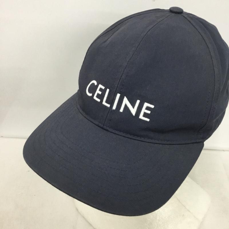 セリーヌ CELINE 帽子 キャップ 2AUA1969P ベースボールキャップ コットン 無地 X ロゴ、文字 紺 / ネイビー /  メンズ USED 古着 中古 10147445