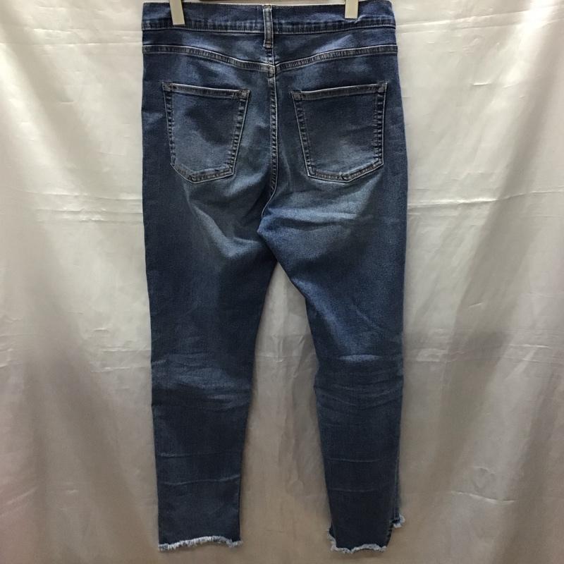 コーエン coen パンツ デニム、ジーンズ 7640-618-0093 アシンメトリーカットオフデニムスキニー L 無地 青 / ブルー /  レディース USED 古着 中古 10117038