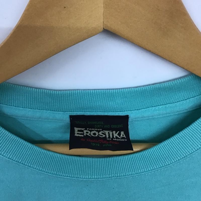 エロスティカ EROSTiKA Tシャツ 半袖 半袖カットソー プリントTシャツ クルーネックカットソー springscream XL プリント 緑 / グリーン /  メンズ USED 古着 中古 10134650