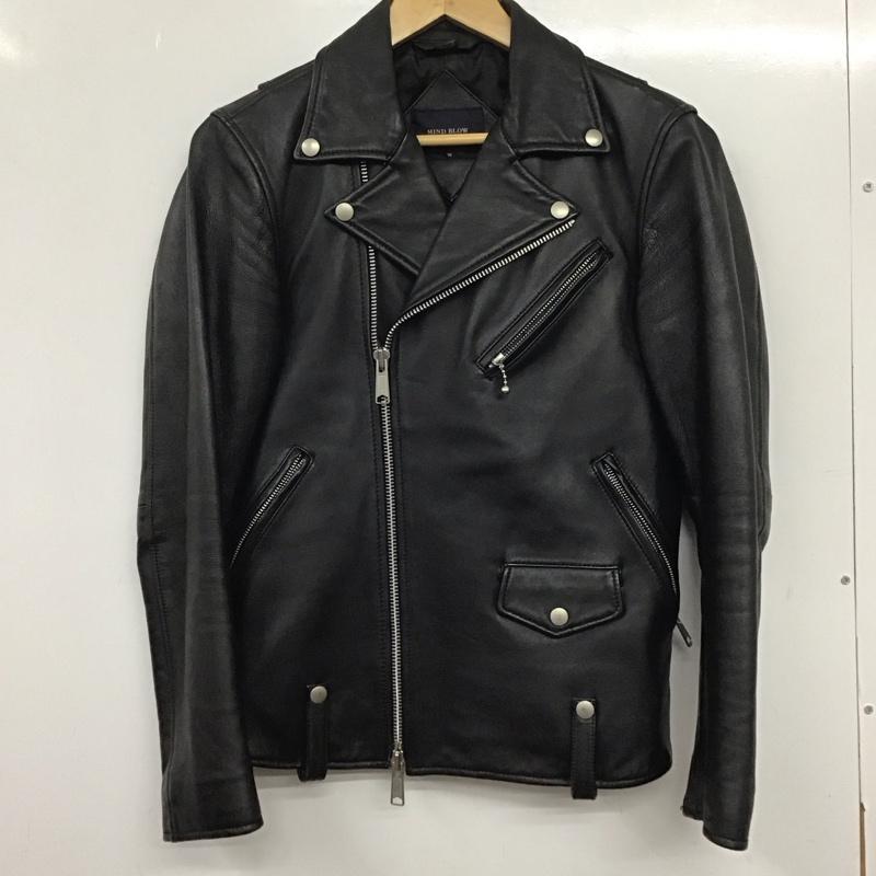 マインドブロウ MIND BLOW ジャケット、上着 ジャケット、ブレザー ライダースジャケット ジップアップジャケット アウター フェイクレザー M 無地 黒 / ブラック /  メンズ USED 古着 中古 10138196