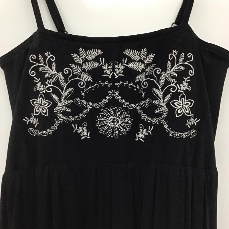 セシルマクビー CECIL McBEE ワンピース ロングスカート キャミワンピース 刺繍 M 花柄 黒 / ブラック /  レディース USED 古着 中古 10142269