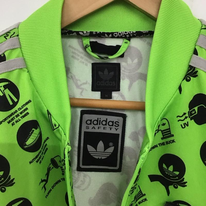 アディダス adidas ジャケット、上着 ジャンパー、ブルゾン M ロゴ、文字 薄緑 / ライトグリーン /  メンズ USED 古着 中古 10134533