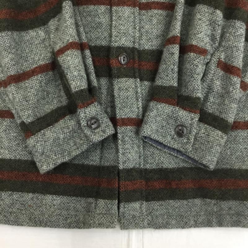 リーバイス Levi s シャツ、ブラウス 長袖 54762-59 90s L ボーダー柄 緑 / グリーン / X 橙 / オレンジ /  メンズ USED 古着 中古 10143569