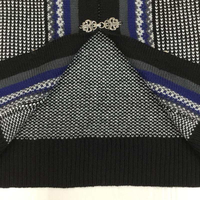 ジーナシス JEANASIS カーディガン 長袖 JS064146CF FREE 総柄 黒 / ブラック / X 青 / ブルー /  レディース USED 古着 中古 10141092