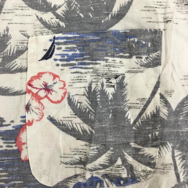 ノーティカ NAUTICA シャツ、ブラウス 半袖 L 総柄 白 / ホワイト / X 灰 / グレー / X 桃 / ピンク / X 青 / ブルー /  メンズ USED 古着 中古 10133526