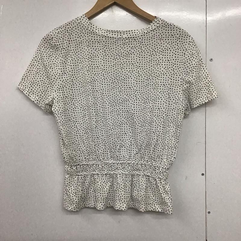 ザラ ZARA カットソー 半袖 L ドット 白 / ホワイト /  レディース USED 古着 中古 10140629