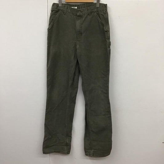 カーハート Carhartt パンツ ワークパンツ、ペインターパンツ ジーンズ カジュアルパンツ ワイドパンツ 33インチ 無地 カーキ / カーキ /  メンズ USED 古着 中古 10132246