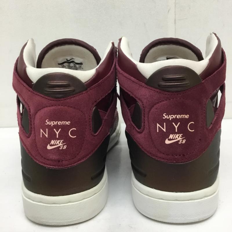 ナイキエスビー NIKE SB スニーカー スニーカー 428927-600 ZOOM AIR 94 HI SUPREME ナイキ ズーム エア ナインティーフォー ハイ シュプリーム 28.0cm ロゴ、文字 白 / ホワイト / X えんじ / ワインレッド /  メンズ USED 古着 中古 10124094