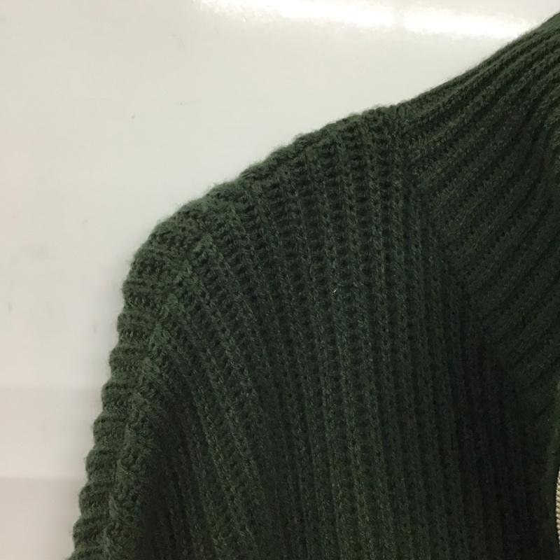 フリークスストア FREAK S STORE ニット、セーター 長袖 長袖ニットカットソー ジップアップネック セーター L 無地 緑 / グリーン /  メンズ USED 古着 中古 10147089