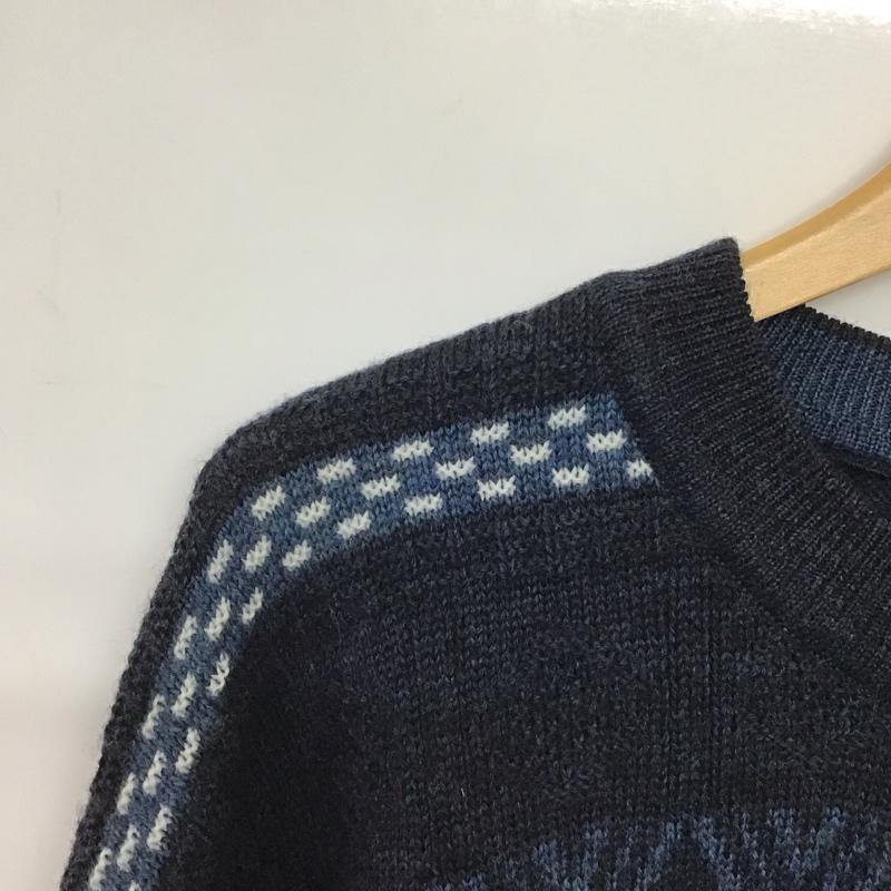 ラコステ LACOSTE ニット、セーター 長袖 長袖ニットカットソー クルーネック セーター 4 ロゴ、文字 マルチカラー / マルチカラー /  メンズ USED 古着 中古 10144231