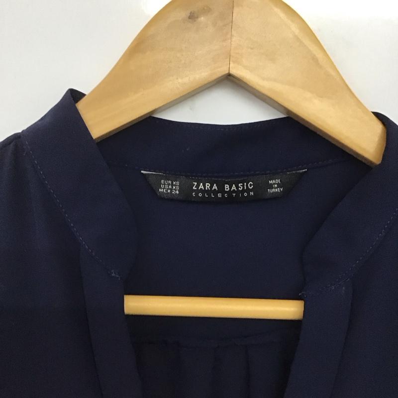 ザラベーシック ZARA BASIC シャツ、ブラウス 長袖 XS 無地 紺 / ネイビー /  レディース USED 古着 中古 10142121