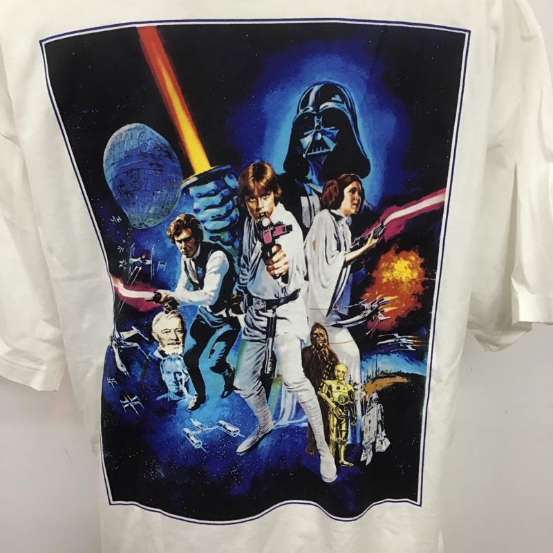 ユニクロ UNIQLO Tシャツ 半袖 341-473124 プリントTシャツ 半袖カットソー クルーネックカットソー XL ロゴ、文字 白 / ホワイト /  メンズ USED 古着 中古 10126530