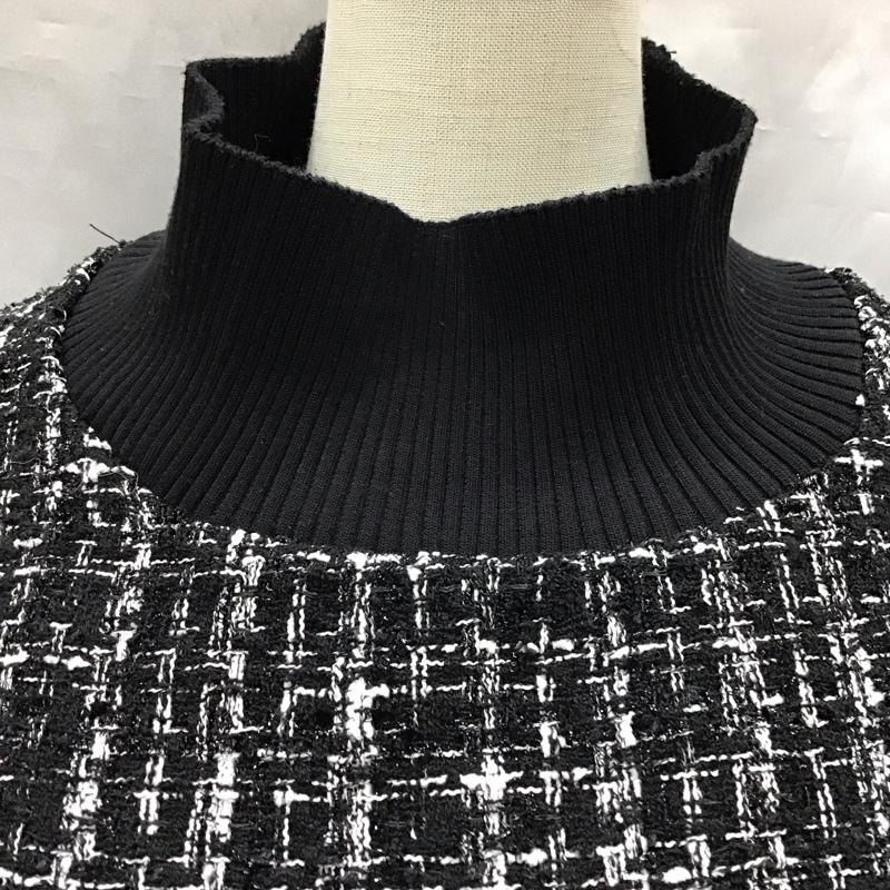 ザラ ZARA ニット、セーター 長袖 3440 252 800 モックネック フリンジ M  黒 / ブラック / X 白 / ホワイト /  レディース USED 古着 中古 10118444