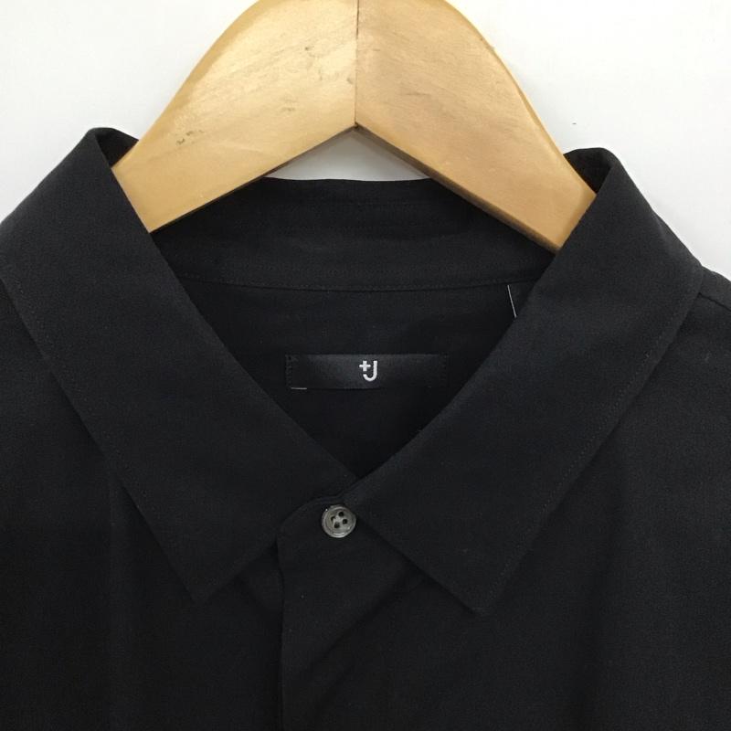 ユニクロ UNIQLO シャツ、ブラウス 長袖 331-436112 スーピマコットンシャツ 長袖シャツ L 無地 黒 / ブラック /  メンズ USED 古着 中古 10148816