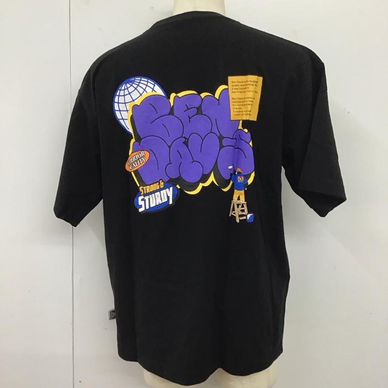 ベンデイビス BEN DAVIS Tシャツ 半袖 半袖カットソー プリントTシャツ クルーネックカットソー L ロゴ、文字 黒 / ブラック /  メンズ USED 古着 中古 10125112