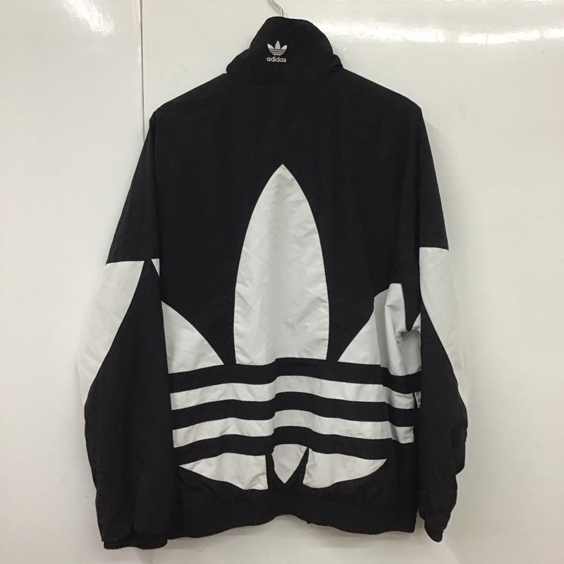 アディダス adidas ジャケット、上着 ジャケット、ブレザー a6a001 ポリエステルジャケット ジップアップジャケット スタンドカラー XXL ロゴ、文字 白 / ホワイト / X 黒 / ブラック /  メンズ USED 古着 中古 10131353