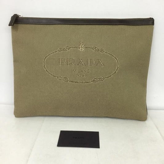 プラダ PRADA クラッチバッグ、パーティバッグ クラッチバッグ、パーティバッグ 2N1283 ロゴ、文字 ベージュ / ベージュ /  レディース USED 古着 中古 10132612