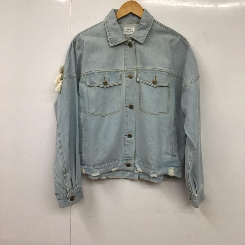 イェッカヴェッカ YECCA VECCA ジャケット、上着 ジャケット、ブレザー 7B11L0Y0200 コインフリンジデニムジャケット FREE 無地 水色 / ライトブルー /  レディース USED 古着 中古 10130971