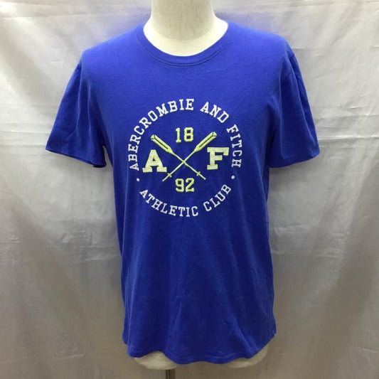 アバクロンビーアンドフィッチ ABERCROMBIE&FITCH Tシャツ 半袖 半袖カットソー プリントTシャツ クルーネックカットソー S ロゴ、文字 青 / ブルー /  メンズ USED 古着 中古 10116703