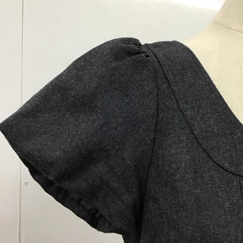 バーバリーブルーレーベル BURBERRY BLUE LABEL ワンピース ひざ丈スカート FMF63-595-08 半袖 スクエアネック 36 無地 チャコールグレー / チャコールグレー /  レディース USED 古着 中古 10115012