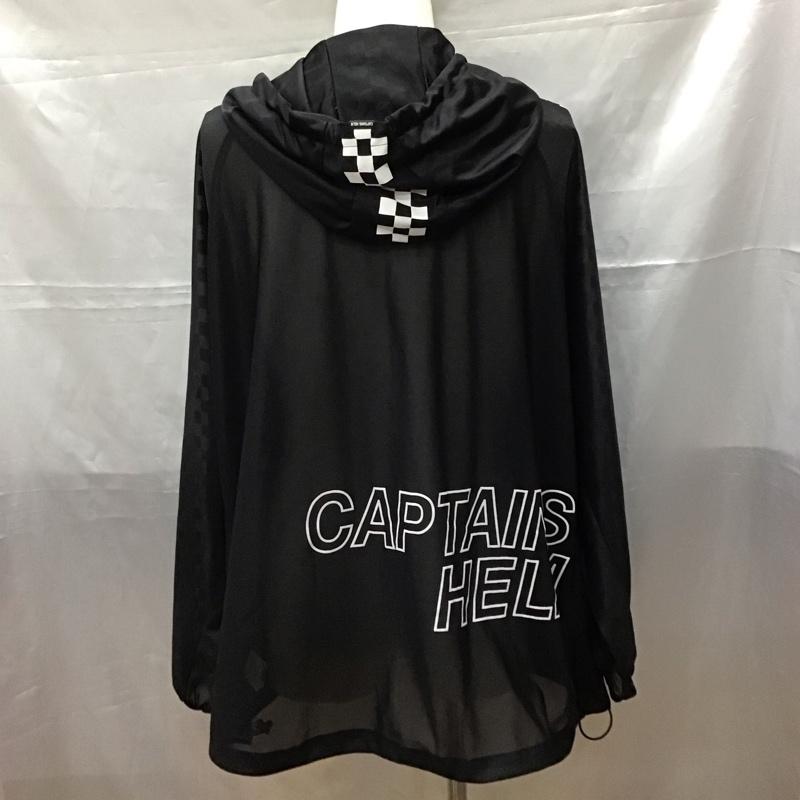 キャプテンズヘルム Captains Helm パーカー 長袖 長袖パーカー フード付きパーカー プルオーバー L ロゴ、文字 白 / ホワイト / X 黒 / ブラック /  メンズ USED 古着 中古 10111812