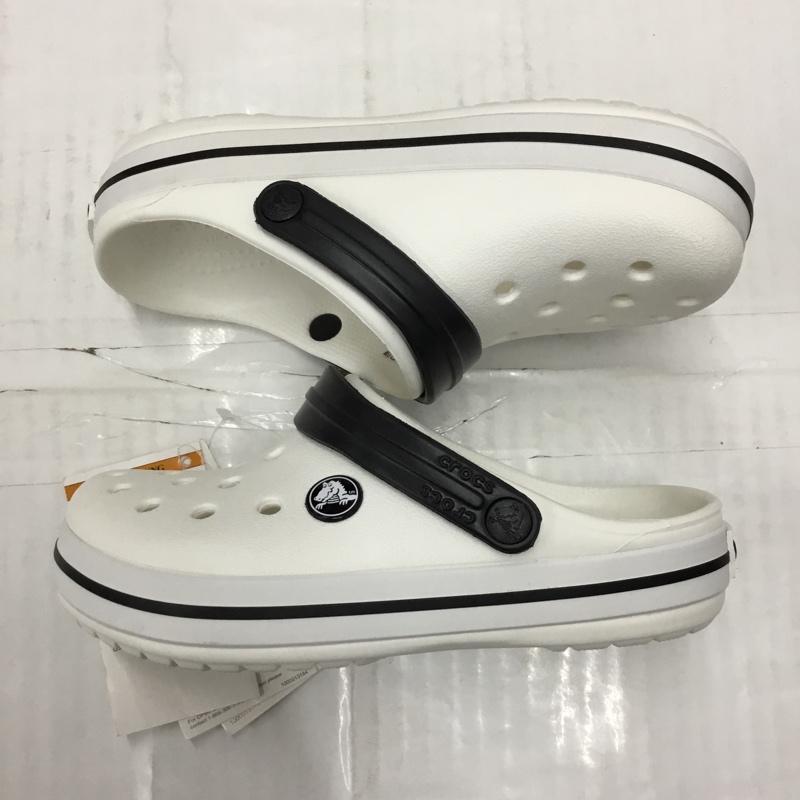 クロックス crocs シューズ シューズ 204537-100 Crocband Clog K 18.5cm キッズ サンダル 18.5cm ロゴ、文字 白 / ホワイト / X 黒 / ブラック /  ボーイズ USED 古着 中古 10110670