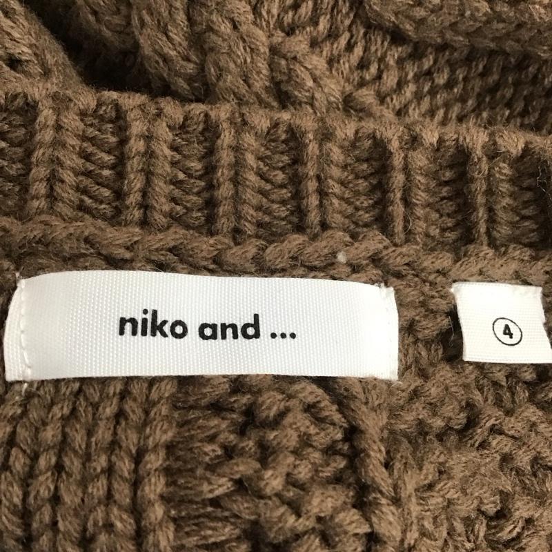 ニコアンド niko and... ニット、セーター 長袖 S205WE11TO ケーブル編み クルーネック 4  茶 / ブラウン /  レディース USED 古着 中古 10108089