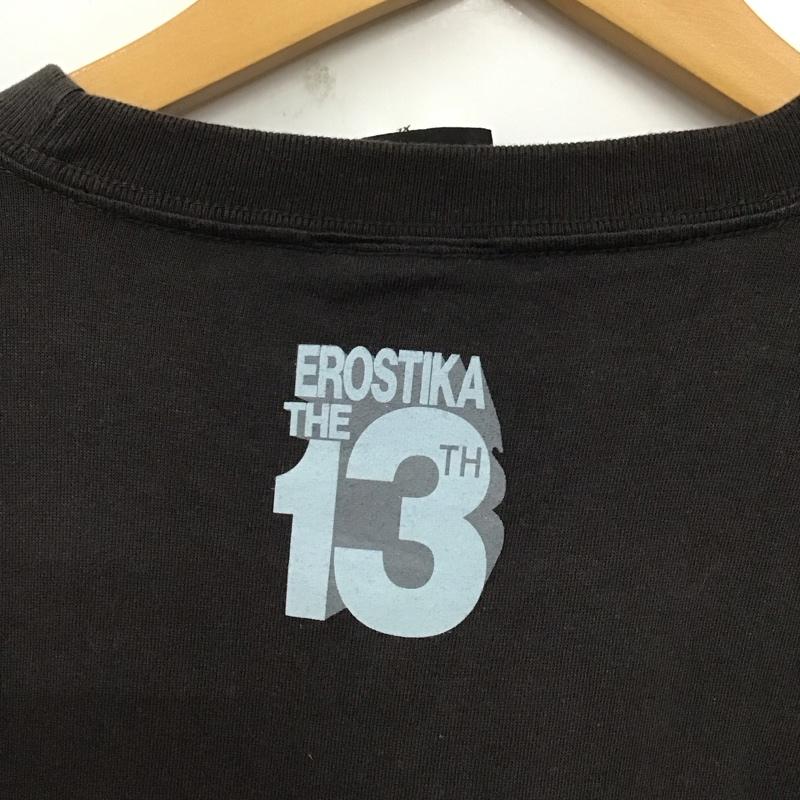 エロスティカ EROSTiKA Tシャツ 半袖 半袖カットソー プリントTシャツ クルーネックカットソー XL プリント 黒 / ブラック /  メンズ USED 古着 中古 10129875