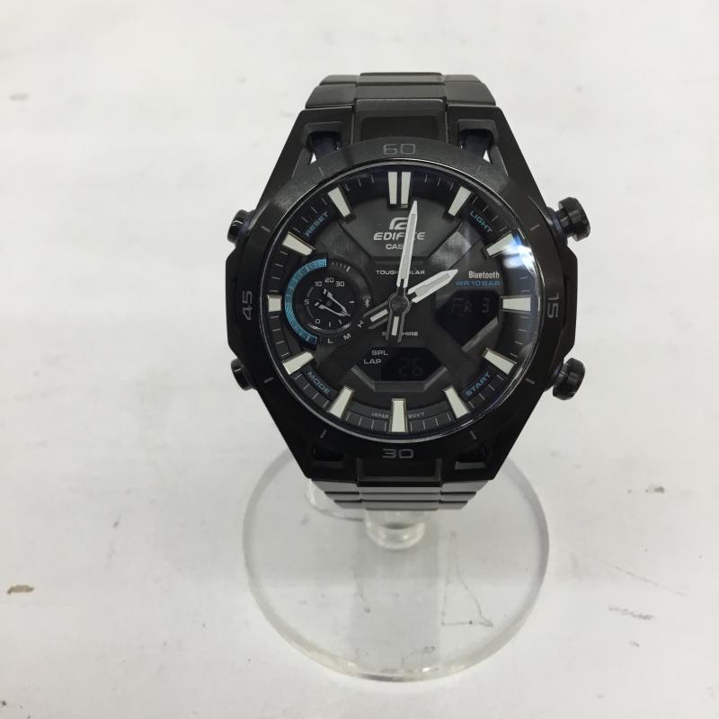 カシオ CASIO 腕時計 アナログ（クォーツ式） ECB-2300 ロゴ、文字 黒 / ブラック /  メンズ USED 古着 中古 10149990