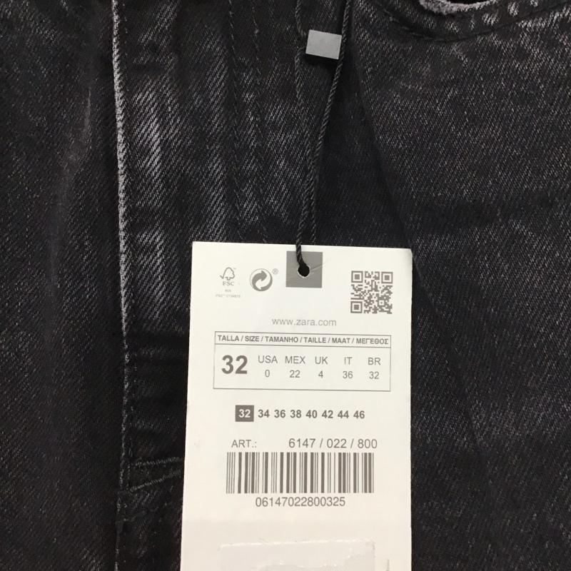 ザラ ZARA パンツ デニム、ジーンズ 6147 022 800 ハイウエスト ダメージ加工 黒 / ブラック /  レディース USED 古着 中古 10111556