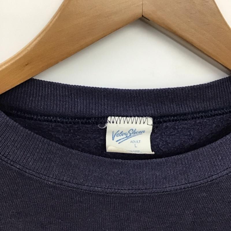 ベルバシーン Velva Sheen トレーナー 長袖 長袖トレーナー スウェット クルーネック プルオーバー 90s L プリント 紺 / ネイビー /  メンズ USED 古着 中古 10150657