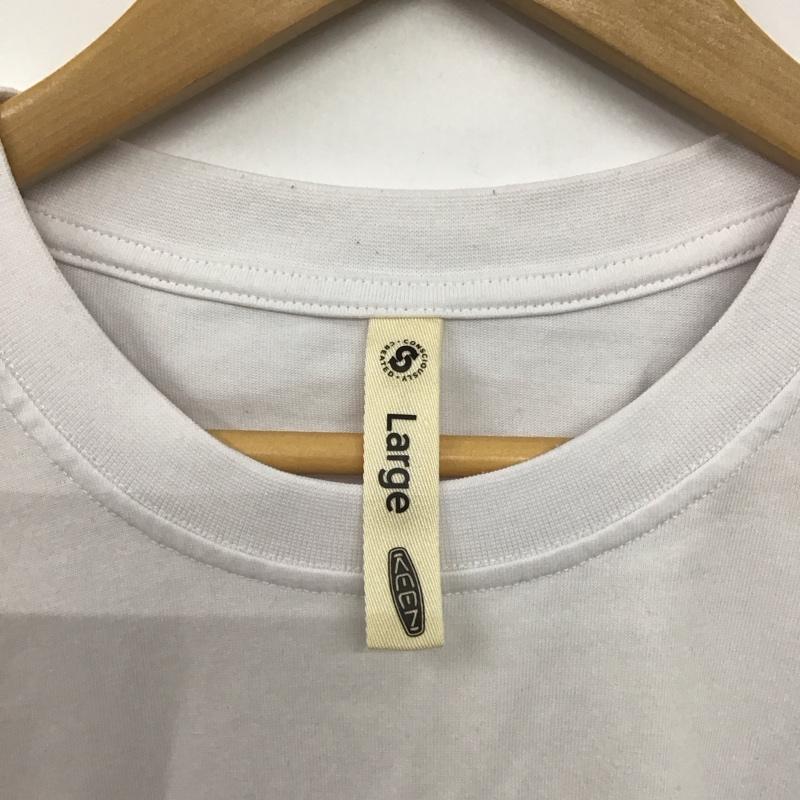 キーン KEEN Tシャツ 半袖 半袖カットソー プリントTシャツ クルーネックカットソー L ロゴ、文字 白 / ホワイト /  メンズ USED 古着 中古 10146759