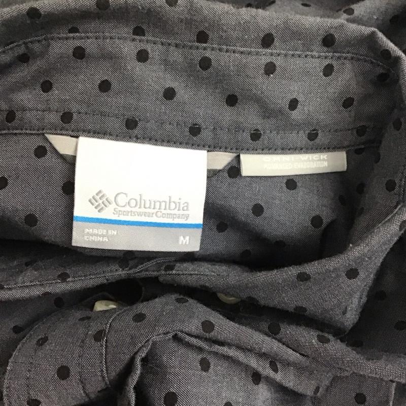 コロンビア Columbia シャツ、ブラウス 長袖 116 PM7975 ボタンダウン M ドット 灰 / グレー / X 黒 / ブラック /  メンズ USED 古着 中古 10108266