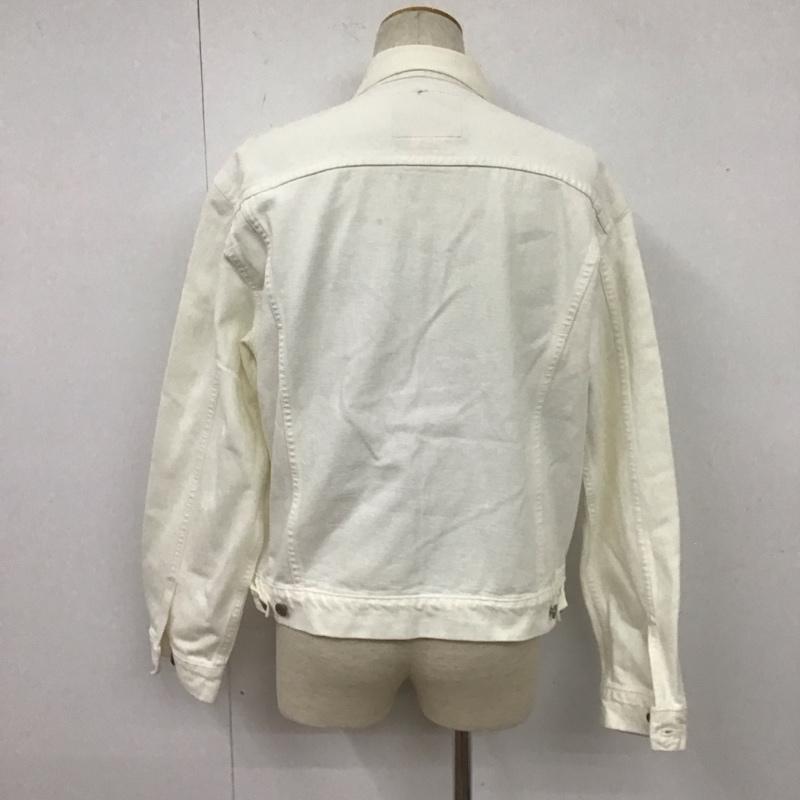 エドウィン EDWIN ジャケット、上着 ジャケット、ブレザー A-01J デニムジャケット Gジャン XL ロゴ、文字 白 / ホワイト /  メンズ USED 古着 中古 10107042