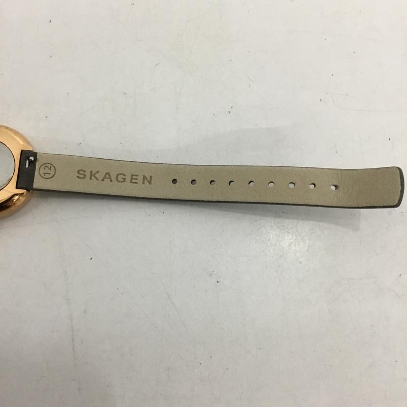 スカーゲン SKAGEN 腕時計 アナログ（クォーツ式） SKW2644 レザーベルト ロゴ、文字 灰 / グレー /  レディース USED 古着 中古 10135171