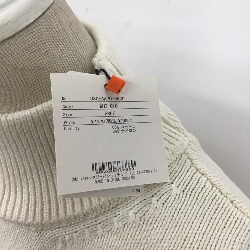スライ SLY ニット、セーター 長袖 030EAA70-5530 ROLL UP SHORT TOPS ショート丈 タグ付き FREE 無地 白 / ホワイト /  レディース USED 古着 中古 10121106